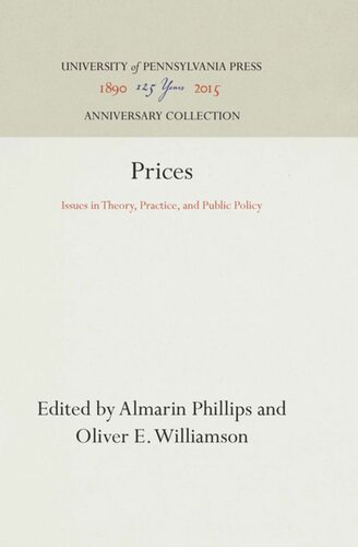 Prices: Issues in Theory, Practice, and Public Policy