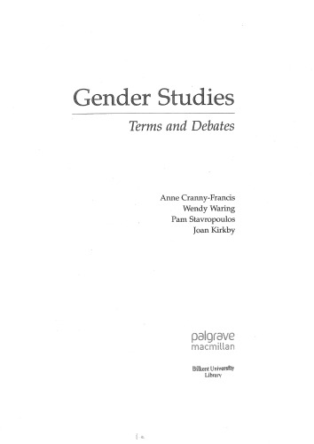 Gender Studies: Terms and Debates
