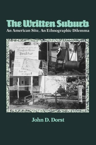 The Written Suburb: An American Site, An Ethnographic Dilemma