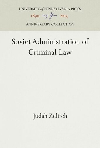 Soviet Administration of Criminal Law