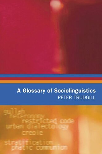 A Glossary of Sociolinguistics