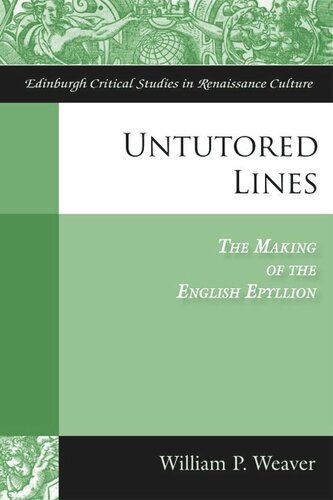 Untutored Lines: The Making of the English Epyllion