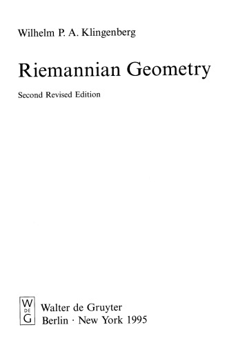 Riemannian Geometry 