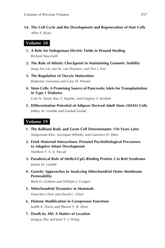 Current Topics in Developmental Biology, Vol. 59