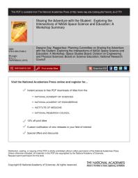 Sharing the Adventure with the Student: Exploring the Intersections of NASA Space Science and Education: a Workshop Summary