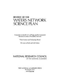 Review of the WATERS Network Science Plan
