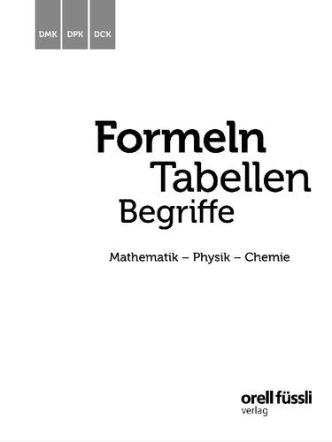 Formeln, Tabellen, Begriffe