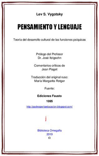 Pensamiento y lenguaje