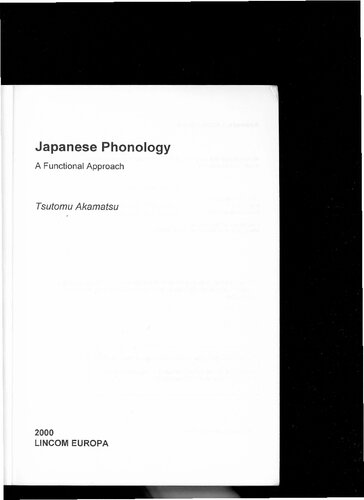 Japanese phonology : a functional approach