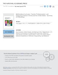 Mathematics Curriculum, Teacher Professionalism, and Supporting Policies in Korea and the United States: Summary of a Workshop