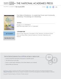 The State of Resilience: A Leadership Forum and Community Workshop: Proceedings of a Workshop