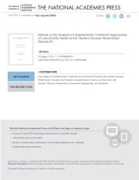 Review of the Analysis of Supplemental Treatment Approaches of Low-Activity Waste at the Hanford Nuclear Reservation: Review #1