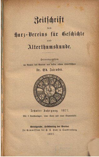Zeitschrift des Harz-Vereins für Geschichte und Alterthumskunde