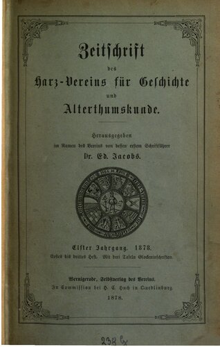 Zeitschrift des Harz-Vereins für Geschichte und Alterthumskunde