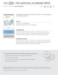 Revisiting the Manufacturing USA Institutes: Proceedings of a Workshop