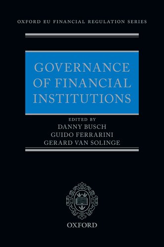 Governance of Financial Institutions (Oxford EU Financial Regulation)