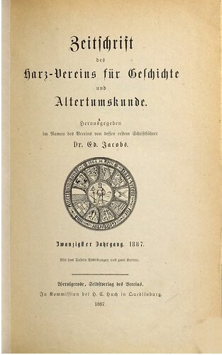 Zeitschrift des Harz-Vereins für Geschichte und Alterthumskunde