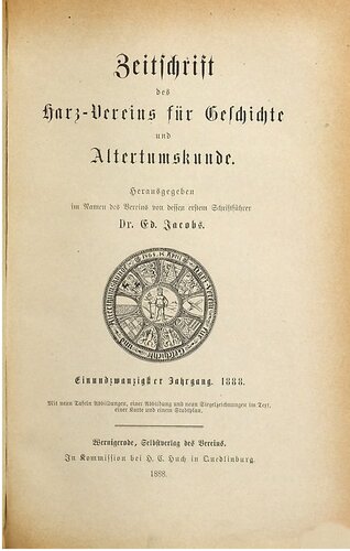 Zeitschrift des Harz-Vereins für Geschichte und Alterthumskunde