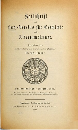Zeitschrift des Harz-Vereins für Geschichte und Alterthumskunde