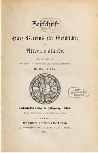 Zeitschrift des Harz-Vereins für Geschichte und Alterthumskunde