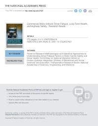 Commercial Motor Vehicle Driver Fatigue, Long-Term Health, and Highway Safety: Research Needs