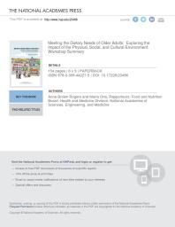 Meeting the Dietary Needs of Older Adults: Exploring the Impact of the Physical, Social, and Cultural Environment: Workshop Summary