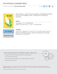 Food Literacy: How Do Communications and Marketing Impact Consumer Knowledge, Skills, and Behavior? Workshop Summary