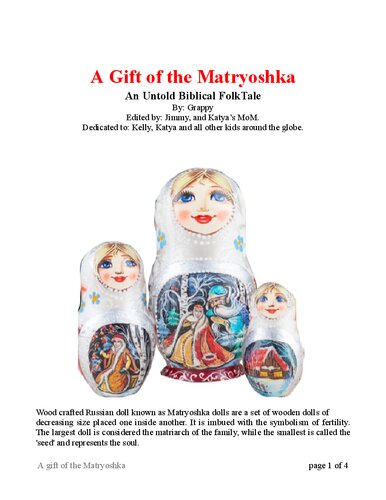 Biblical : A Gift of the Matryoshka - An Untold  (Russian) FolkTale