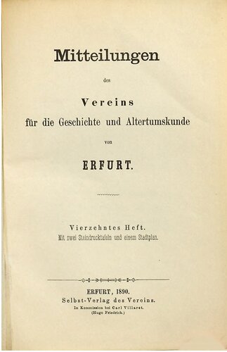 Mitteilungen des Vereins für die Geschichte und Altertumskunde von Erfurt