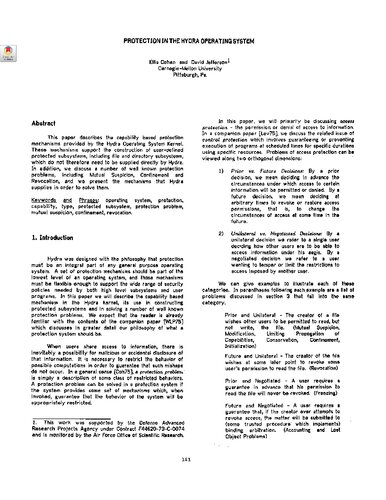 Advanced Operating Systems - Protection, Cluster Computing, MapReduce - HYDRA, KSR-1, Multikernel, VirtualPower, MashupOS, Illinois Browser OS, Porcupine, Haystack