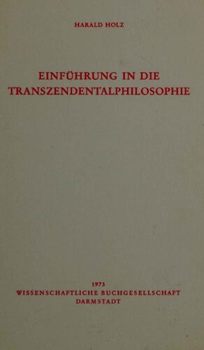 Einführung in die Transzendentalphilosophie