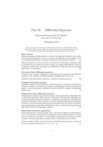 Differential Equations