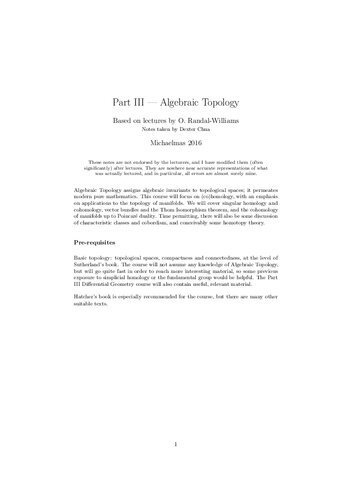 Algebraic Topology