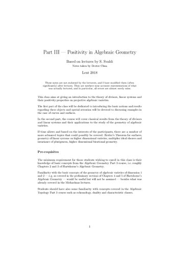 Positivity in Algebraic Geometry