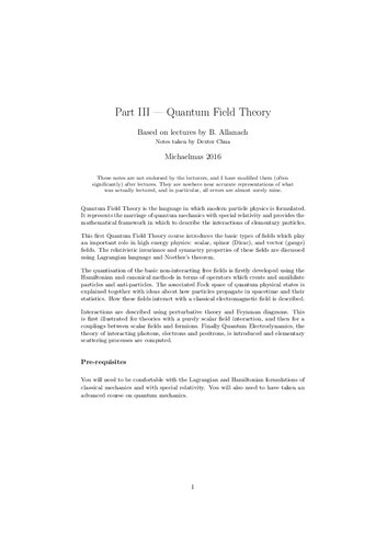 Quantum Field Theory