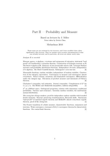 Probability and Measure