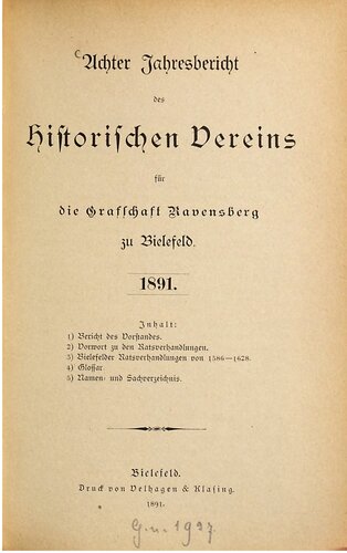 Jahresbericht des Historischen Vereins der Grafschaft Ravensberg zu Bielefeld