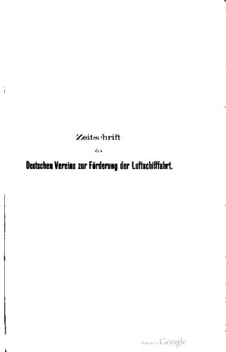 Zeitschrift des Deutschen Vereins zur Förderung der Luftschifffahrt