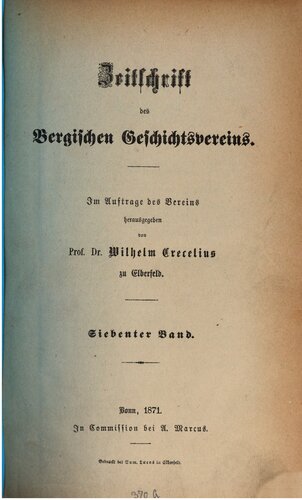 Zeitschrift des Bergischen Geschichtsvereins