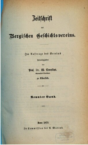 Zeitschrift des Bergischen Geschichtsvereins