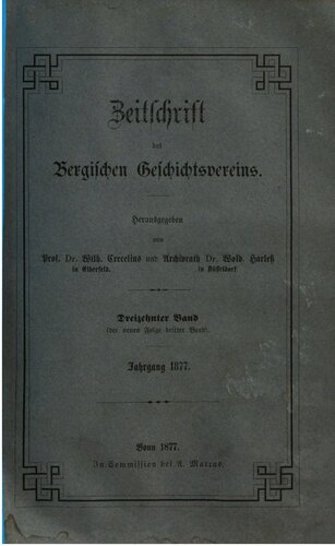 Zeitschrift des Bergischen Geschichtsvereins