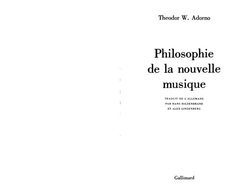 Philosophie de la nouvelle musique
