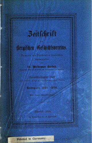 Zeitschrift des Bergischen Geschichtsvereins