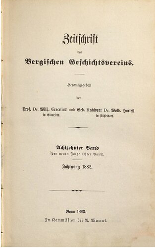 Zeitschrift des Bergischen Geschichtsvereins