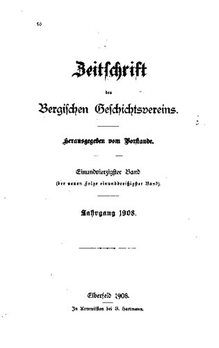 Zeitschrift des Bergischen Geschichtsvereins