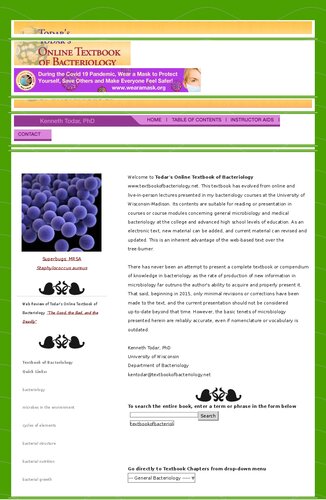 Todar's Online Textbook of Bacteriology (archived August 2023)