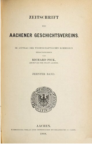 Zeitschrift des Aachener Geschichtsvereins