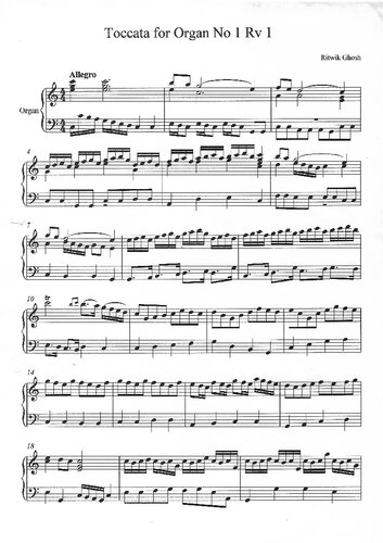 Toccata in C for organ or clavier