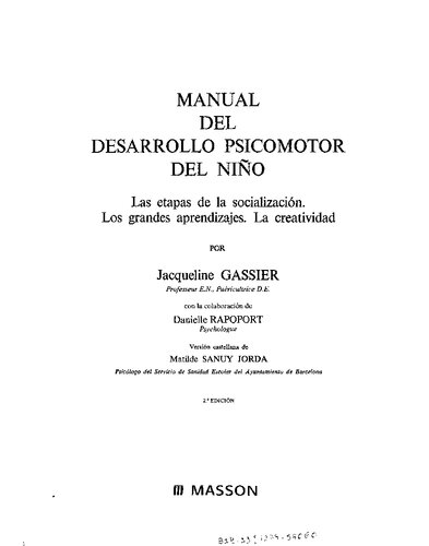 Manual del desarrollo psicomotor del niño