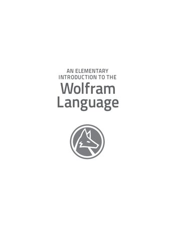 An Elementary Introduction to the Wolfram Language